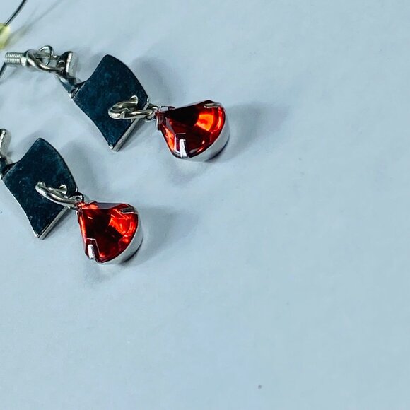 Meat Cleaver Earrings Pierced Hooks Dangle Drop Bead Halloween Whimsical Party - Picture 10 of 13